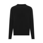 Roberto Collina Svart Ull Cashmere Tröja Black, Herr