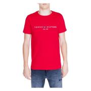 Tommy Hilfiger Röd Tryckt Rund Hals T-shirt Män Red, Herr