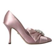 Dolce & Gabbana Rosa Kristall Satin Högklackade Pumps Pink, Dam