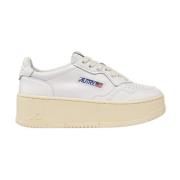 Autry Låga Läder Platform Sneakers White, Dam