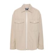 Jacquemus Beige Canvas Box-Pleat Jacket Beige, Herr