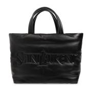 Saint Laurent Läder shopper väska Black, Herr