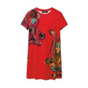 Desigual Kort Klänning Red, Dam