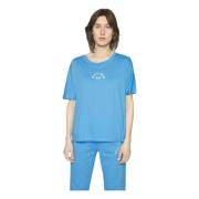 Tommy Hilfiger Avslappnad Grafisk C-Nk Tee Blue, Dam