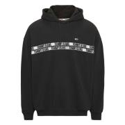 Tommy Jeans Tjm Tape Hoodie Hoodie Black, Herr