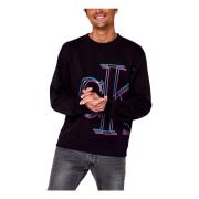 Calvin Klein Jeans Iluminated Crew Hoodie Black, Herr