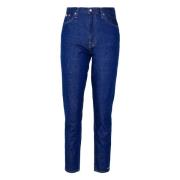 Calvin Klein Jeans Mamma Jean Långa byxor Blue, Dam