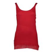 Silvian Heach Röd Spets Tank Top Red, Dam