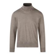 Thom Browne Trefärgad Turtleneck Pullover Fw23 Brown, Herr