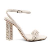 Vic Matié Vit Läder Monogram Sandal White, Dam