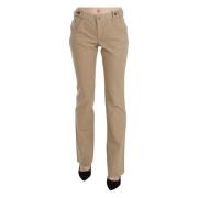 Just Cavalli Beige Straight Leg Byxor Beige, Dam