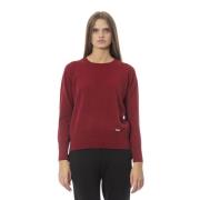 Baldinini Lyxig Wool-Cashmere Crew Neck Sweater Red, Dam