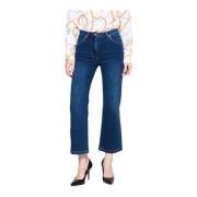 Silvian Heach Bootcut Jeans med Medium Midja Blue, Dam