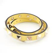 Valentino Vintage Pre-owned Laeder armband Yellow, Dam