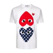 Comme des Garçons Play Polka Dot Heart T-Shirt Japan Made White, Herr