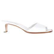 Manolo Blahnik Pre-owned Pre-owned Laeder sandaler White, Dam