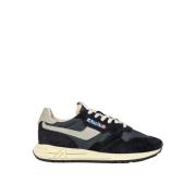 Autry Låga Mesh Sneakers med Lärdetaljer Black, Dam