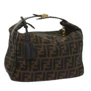 Fendi Vintage Pre-owned Canvas handvskor Brown, Dam