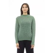 Alpha Studio Elegant Grön Mock Neck Tröja Green, Dam