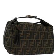 Fendi Vintage Pre-owned Canvas handvskor Brown, Dam