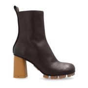 Bottega Veneta Klackade ankelboots Shore Brown, Dam