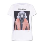 Max Mara T-shirt med 'Cipria' tryck White, Dam