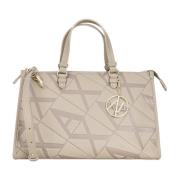 Armani Exchange Beige Axelväska med Logopendant Beige, Dam