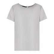 Emporio Armani Sidensatin Rund Hals Blus Beige, Dam