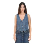 Levi's Mörk Denim Skräddarsydd Väst Blue, Dam