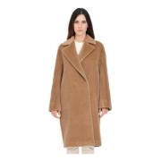 Max Mara Sidney Beige Dubbelknäppt Kappa Brown, Dam