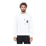 Moschino Vit Crewneck Sweater Casual Höst Vinter White, Herr