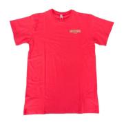 Moschino Kortärmad bomullst-shirt för kvinnor Pink, Dam