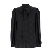 Dolce & Gabbana Svart DG Logo Blus Skjorta Black, Dam