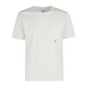 C.p. Company Fick-T-shirt i Garment-Dyed Stil White, Herr