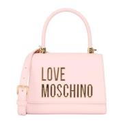 Love Moschino Rosa handväska med metalliskt logotyp Pink, Dam