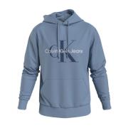 Calvin Klein Jeans Herr Hoodie, Seasonal Monologo Regular Blue, Herr