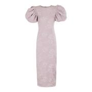 Rotate Birger Christensen Elegant Jacquard Midi Klänning Pink, Dam