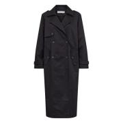 Designers Remix Klassisk Svart Trenchcoat Black, Dam