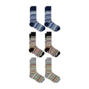 Paul Smith Färgglada Randiga Strumpor Sexpack Multicolor, Unisex