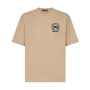 Dolce & Gabbana Crest Logo Beige T-Shirt Beige, Herr