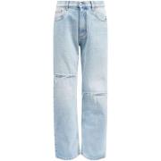 MM6 Maison Margiela Klar Blå Slitna Denim Jeans Blue, Dam