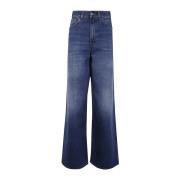 Chloé Nattblå Wide Leg Denim Jeans Blue, Dam