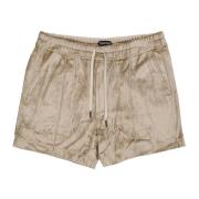 Tom Ford Velvet Effect Beige Shorts Ss22 Beige, Herr