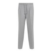 Brunello Cucinelli Dragsko Ull Joggers Gray, Herr