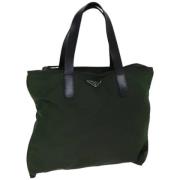 Prada Vintage Pre-owned Nylon totevskor Green, Dam