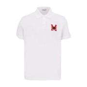 Moncler Broderad Monogram Polotröja White, Herr