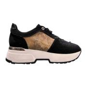 Alviero Martini 1a Classe Svarta mockasinsneakers med Geo Classic-tryc...