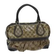 Gucci Vintage Pre-owned Belagd canvas handvskor Beige, Dam