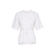 Karen by Simonsen Vit T-shirt med bälte White, Dam