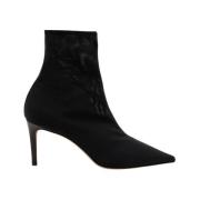 Parallele Svart Mesh Spetsig Tå Bootie Black, Dam